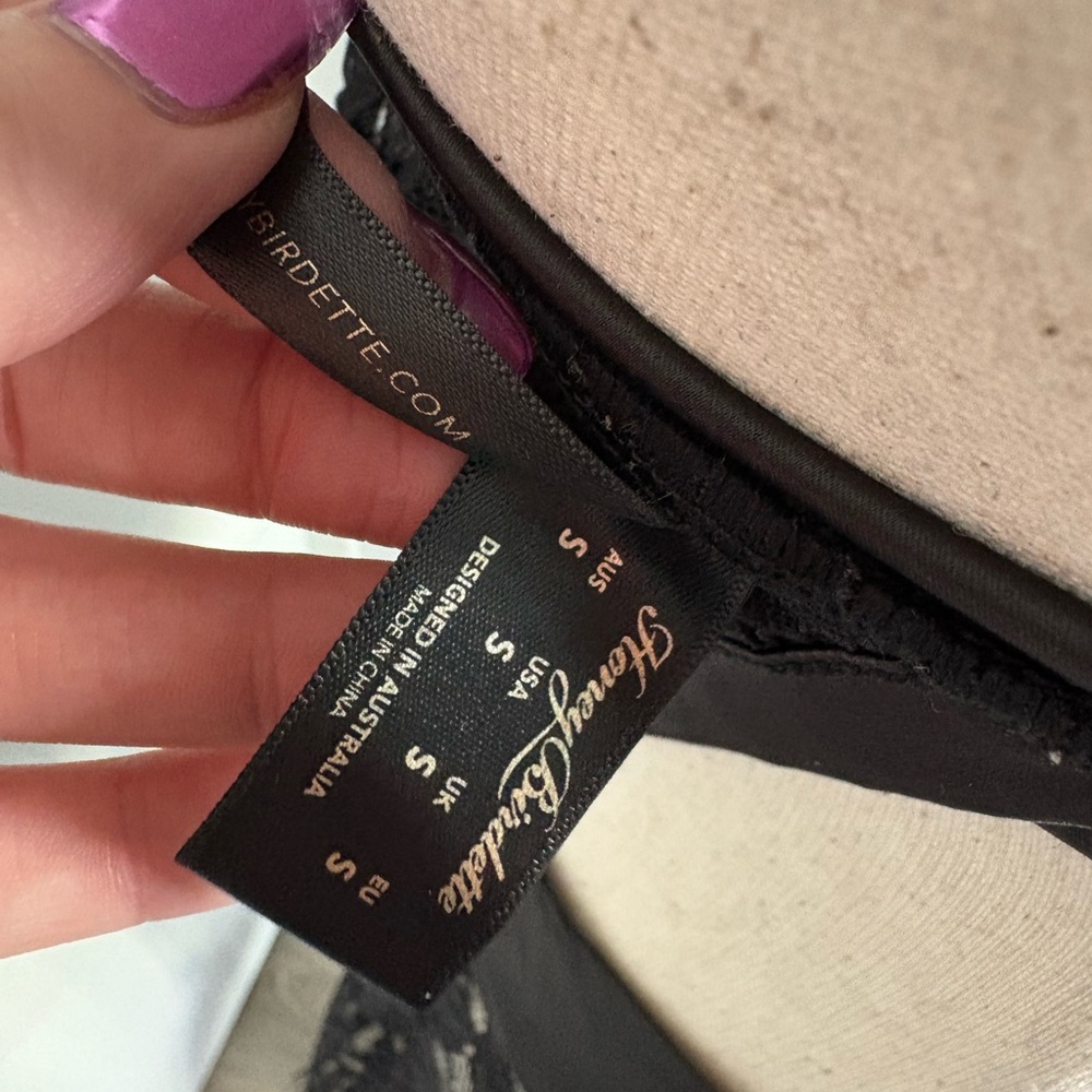 Honey Birdette Polly Black Lace Lingerie Set Small - Picture 6 of 6